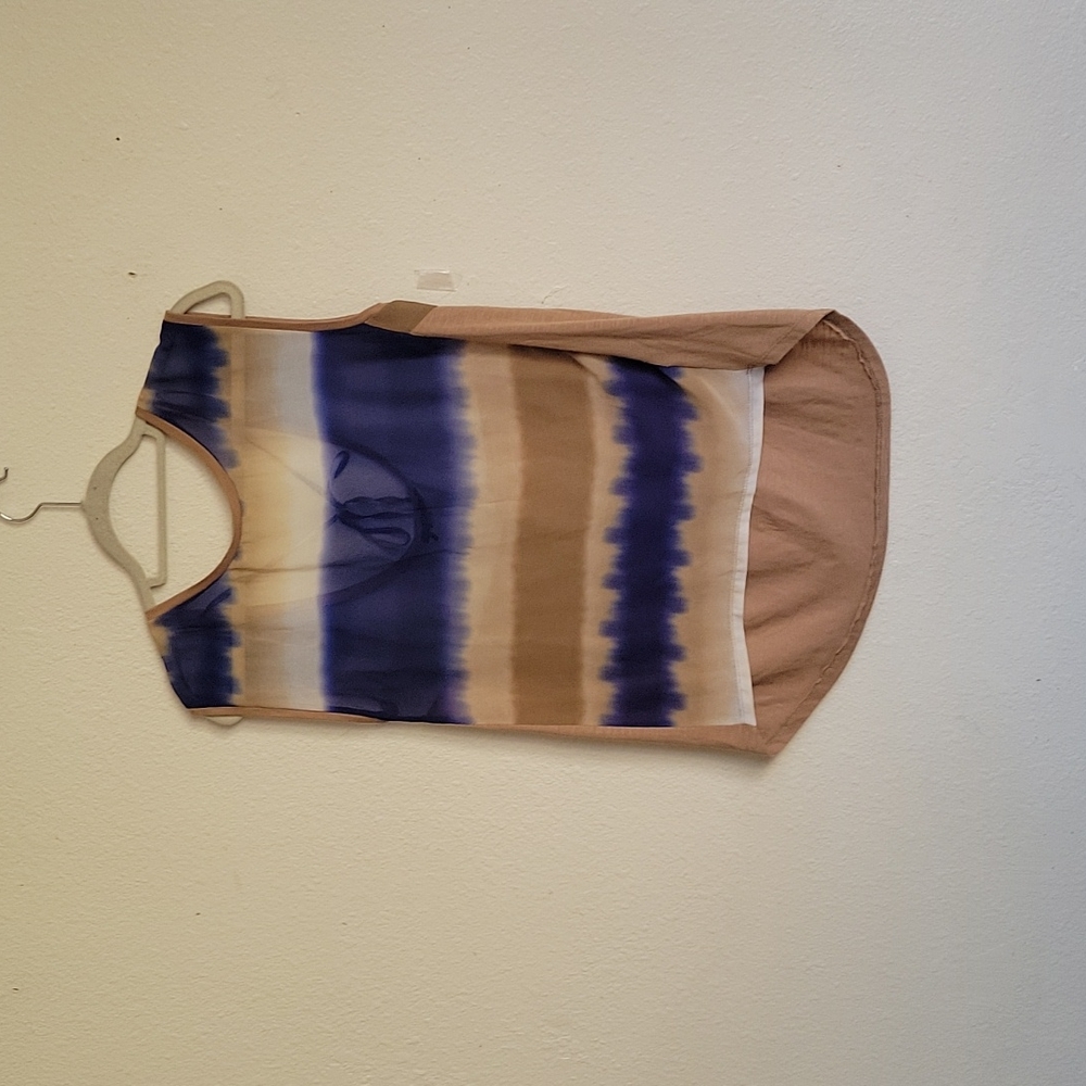 Dex sleevesles top size S/P color brown blue